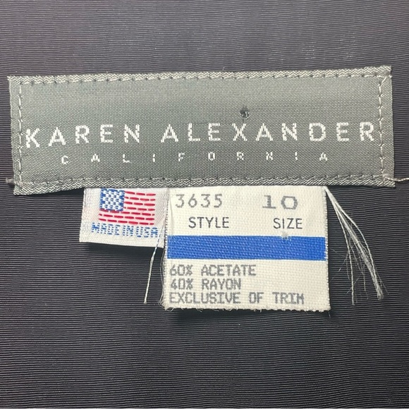 Vintage 80s Karen Alexander Black Victorian Gothic Maxi Dress 10 Embroidery Read - Picture 7 of 15